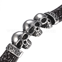 Men's Braided Leather Cord Bracelets&nbsp;BJEW-H559-18B