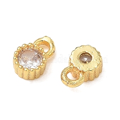 Brass Pave Clear Cubic Zirconia Charms&nbsp;CU-CBABB5B-06G