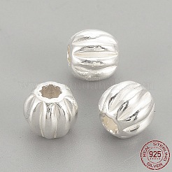 925 Sterling Silver Corrugated Beads&nbsp;STER-S002-14-3mm