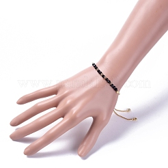Adjustable Natural Dyed & Heated Black Agate Slider Bracelets&nbsp;BJEW-JB04929-01