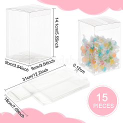15Pcs Rectangle Transparent Plastic PVC Box Gift Packaging&nbsp;CON-BC0007-10