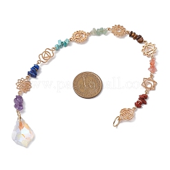 Chakra Natural & Synthetic Gemstone Chip Hanging Suncatchers&nbsp;HJEW-JM02361