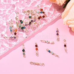 28Pcs 7 Styles Natural Gemstone Connector Charms&nbsp;HJEW-YW00201