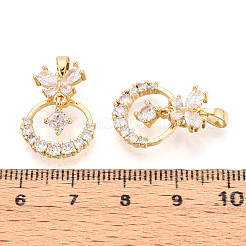 Brass Micro Pave Cubic Zirconia Pendants&nbsp;KK-N272-09G