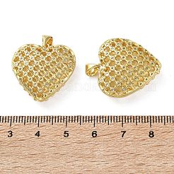 Brass Micro Pave Clear Cubic Zirconia Pendants&nbsp;KK-D221-19G-09