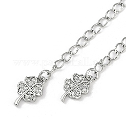 Brass Micro Pave Cubic Zirconia Ends with Chains&nbsp;KK-U043-04P