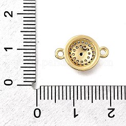 Brass Micro Pave Blue and Clear Cubic Zirconia Connector Charms&nbsp;KK-P336-13G