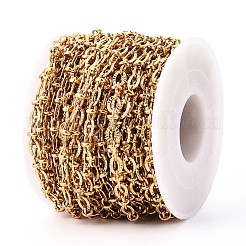 304 Stainless Steel Textured Oval Link Chains&nbsp;CHS-N005-06A-G