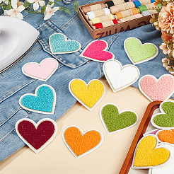 2Sets Heart Towel Cloth Computerized Embroidery Cloth Iron On/Sew On Patches&nbsp;PATC-GO0001-15