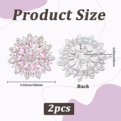 2Pcs Glass Hotfix Rhinestone&nbsp;DIY-GF0013-36A