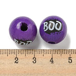 Printed Wood European Beads&nbsp;WOOD-G022-05B