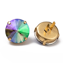 Brass Glass Rhinestone Shoes Buckle Clips&nbsp;RGLA-M010-B-M02