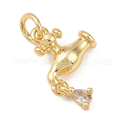 Brass Micro Pave Cubic Zirconia Pendants&nbsp;KK-G544-34G