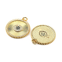 Rack Plating Brass Micro Pave Clear Cubic Zirconia Pendants&nbsp;KK-F861-02G