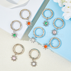 Alloy with Cat Eye Sun Pendants&nbsp;HJEW-AB00224