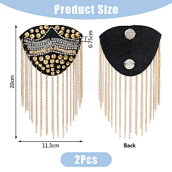 2Pcs Iron Fashion Tassel Epaulette&nbsp;DIY-FH0006-40