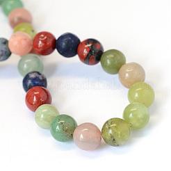 Natural Mixed Stone Round Bead Strands&nbsp;G-E334-8mm-23