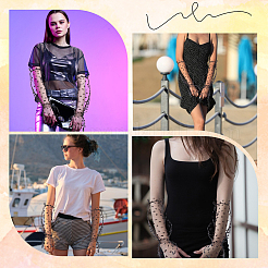 Outdoor Cycling Polyester Lace Sleeves&nbsp;AJEW-WH20067-033B