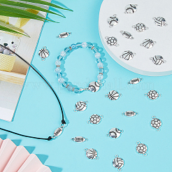 60Pcs 5 Styles Tibetan Style Zinc Alloy Sport Ball Connector Charms&nbsp;FIND-HS0001-38