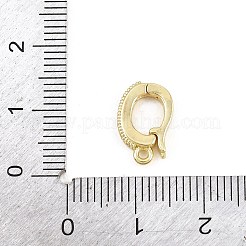 Brass Micro Pave Clear Cubic Zirconia Fold Over Clasps&nbsp;KK-H268-08G