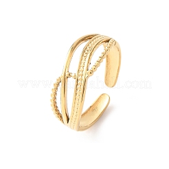 304 Stainless Steel Open Cuff Rings for Women&nbsp;RJEW-K309-19G
