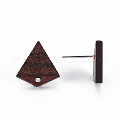 Walnut Wood Stud Earring Findings&nbsp;WOOD-S054-49