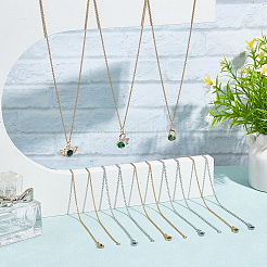 20Pcs 2 Style 304 Stainless Steel Cable Chain Necklaces Set&nbsp;MAK-NB0001-19