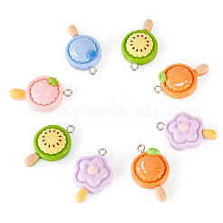 8Pcs Opaque Resin Pendants&nbsp;CRES-TA0001-70