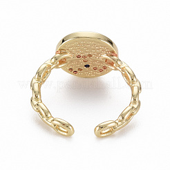 Brass Micro Pave Cubic Zirconia Cuff Rings&nbsp;RJEW-Q164-009-NF