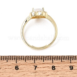 Brass Micro Pave Clear Cubic Zirconia Cuff Open Rings&nbsp;CU-CBA5C10-01G
