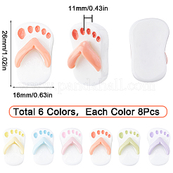 48Pcs 6 Colors Opaque Resin Cabochons&nbsp;RESI-SC0002-68