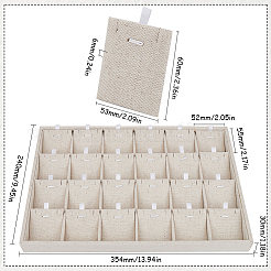 1Pc Linen Jewelry Pendant Necklace Storage Box with 24 Compartments&nbsp;AJEW-SP0001-05