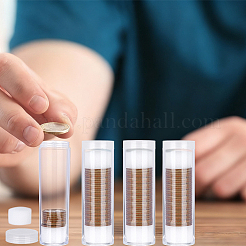 Transparent Plastic Coin Storage Tube&nbsp;AJEW-WH0007-37D