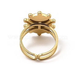 304 Stainless Steel Open Cuff Pad Ring Settings&nbsp;RJEW-Z018-42G