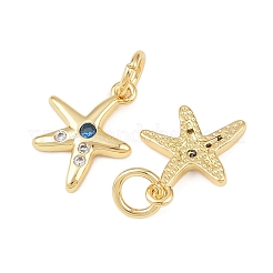 Brass Micro Pave Clear Cubic Zirconia Charms&nbsp;KK-G544-01G-04