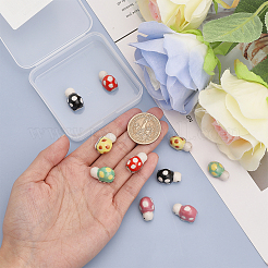 10Pcs 5 Colors Handmade Printed Porcelain Beads&nbsp;PORC-CA0001-12