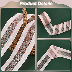 10 Yards Hot Stamping Polyester Satin Ribbons&nbsp;SRIB-WH0011-169A