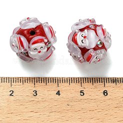 Christmas Theme Polymer Clay Rhinestone Beads with Resin&nbsp;X-RESI-Z045-01C