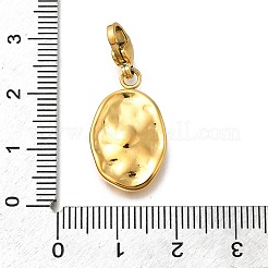 Oval 304 Stainless Steel Rhinestone Pendant Decoration&nbsp;STAS-R159-49G-05
