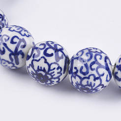 Handmade Blue and White Porcelain Beads&nbsp;PORC-G002-13