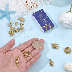 20Pcs 20 Styles Ocean Theme 304 Stainless Steel Pendants&nbsp;STAS-SC0021-12