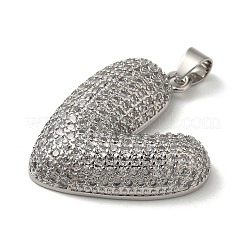 Rack Plating Brass Micro Pave Clear Cubic Zirconia Pendants&nbsp;KK-K345-11P