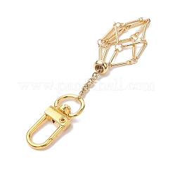 2Pcs 2 Colors Brass Bar Link Chains Pouch Stone Pendant Decorations&nbsp;HJEW-JM02036