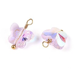 Electroplate Glass Butterfly Charms&nbsp;STAS-N110-12G