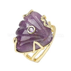 Natural Amethyst Cuff Rings&nbsp;GG-CBA5FCC-04G-09