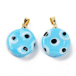 Handmade Evil Eye Lampwork Pendants&nbsp;LAMP-F030-01G-04