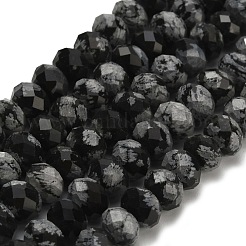 Natural Snowflake Obsidian Beads Strands&nbsp;G-Z111-A21