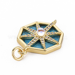 Brass Micro Pave Clear Cubic Zirconia Pendants&nbsp;KK-N227-67-NF