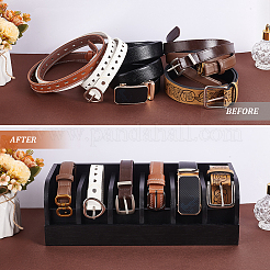 Bamboo Belt Organizer Holder with 6 Compartments&nbsp;AJEW-WH0166-77B