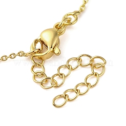 Brass & Resin Textured Heart Pendant Satellite Chain Necklaces&nbsp;LS-NJEW-R100-03G